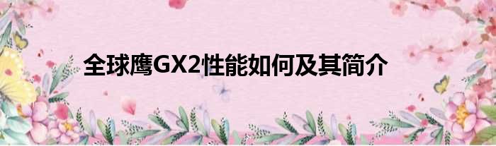 全球鹰GX2性能如何及其简介