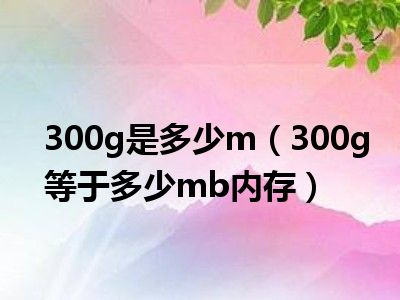 300g是多少m（300g等于多少mb内存）