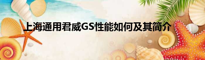 上海通用君威GS性能如何及其简介