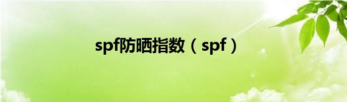  spf防晒指数（spf）