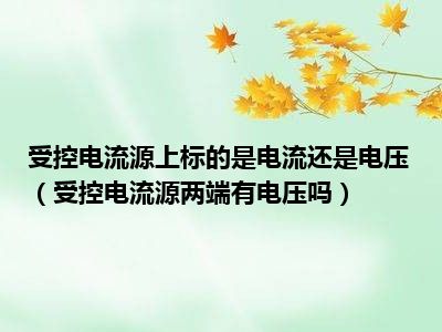 受控电流源上标的是电流还是电压（受控电流源两端有电压吗）