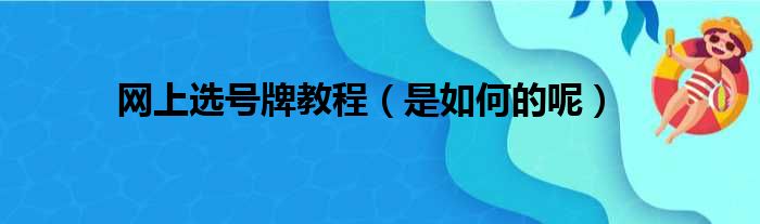 网上选号牌教程（是如何的呢）