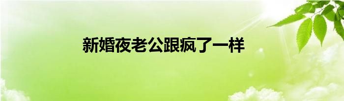  新婚夜老公跟疯了一样