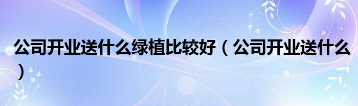  公司开业送什么绿植比较好（公司开业送什么）