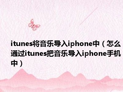 itunes将音乐导入iphone中（怎么通过itunes把音乐导入iphone手机中）