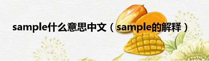 sample什么意思中文（sample的解释）