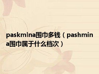 paskmlna围巾多钱（pashmina围巾属于什么档次）