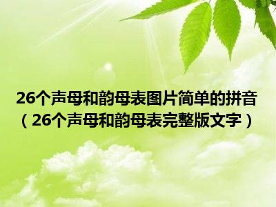 26个声母和韵母表图片简单的拼音（26个声母和韵母表完整版文字）