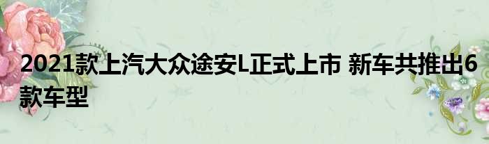 2021款上汽大众途安L正式上市 新车共推出6款车型