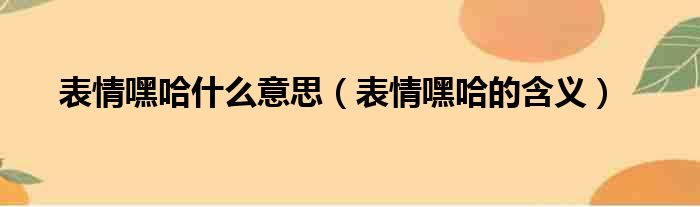 表情嘿哈什么意思（表情嘿哈的含义）