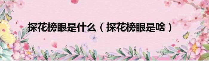 探花榜眼是什么（探花榜眼是啥）