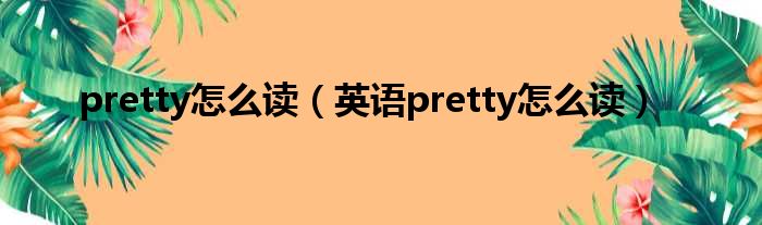 pretty怎么读（英语pretty怎么读）