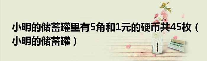  小明的储蓄罐里有5角和1元的硬币共45枚（小明的储蓄罐）