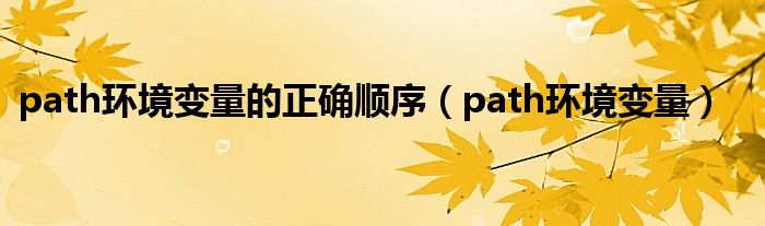  path环境变量的正确顺序（path环境变量）