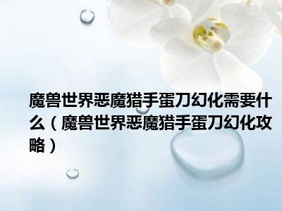 魔兽世界恶魔猎手蛋刀幻化需要什么（魔兽世界恶魔猎手蛋刀幻化攻略）