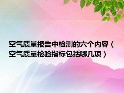 空气质量报告中检测的六个内容（空气质量检验指标包括哪几项）