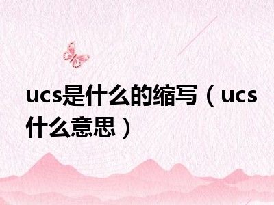 ucs是什么的缩写（ucs什么意思）