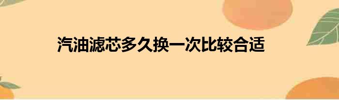 汽油滤芯多久换一次比较合适