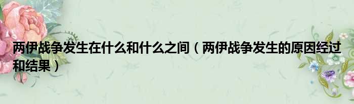 两伊战争发生在什么和什么之间（两伊战争发生的原因经过和结果）