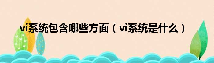 vi系统包含哪些方面（vi系统是什么）