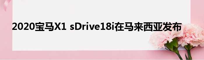 2020宝马X1 sDrive18i在马来西亚发布