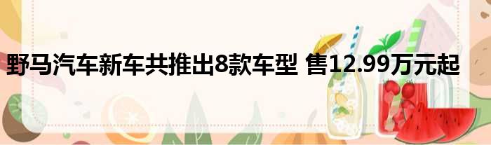 野马汽车新车共推出8款车型 售12.99万元起