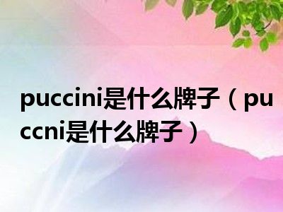 puccini是什么牌子（puccni是什么牌子）