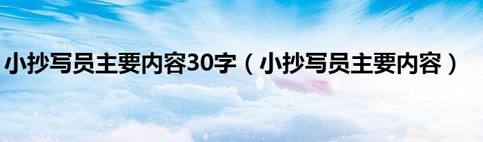  小抄写员主要内容30字（小抄写员主要内容）