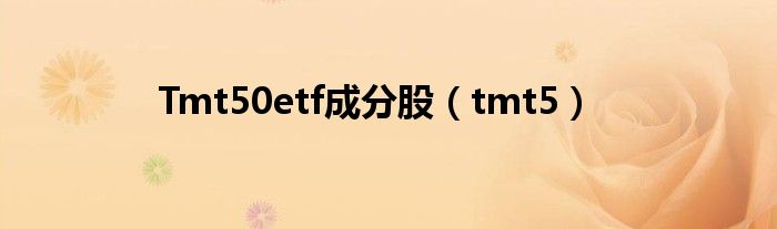  Tmt50etf成分股（tmt5）