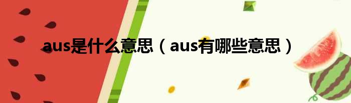 aus是什么意思（aus有哪些意思）