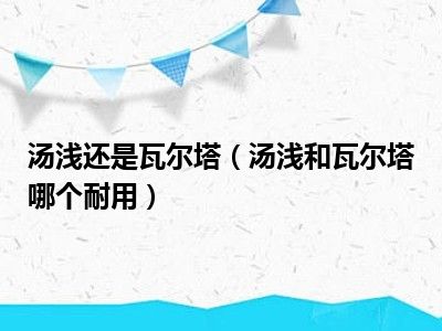 汤浅还是瓦尔塔（汤浅和瓦尔塔哪个耐用）