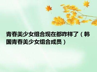 青春美少女组合现在都咋样了（韩国青春美少女组合成员）