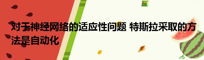 对于神经网络的适应性问题 特斯拉采取的方法是自动化