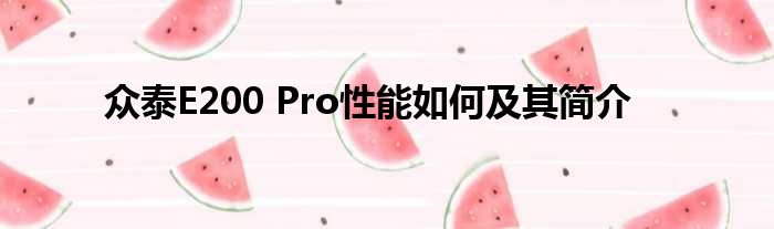 众泰E200 Pro性能如何及其简介