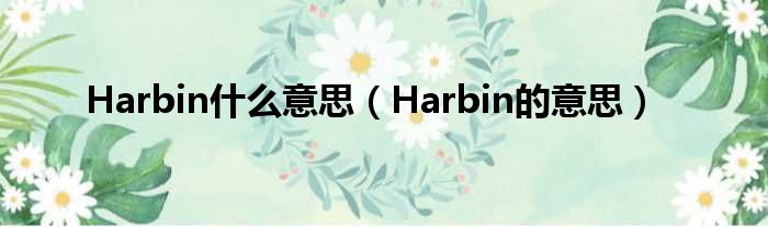 Harbin什么意思（Harbin的意思）