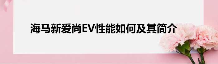 海马新爱尚EV性能如何及其简介