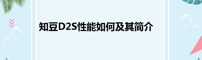 知豆D2S性能如何及其简介