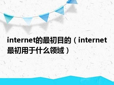 internet的最初目的（internet最初用于什么领域）