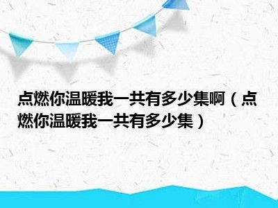 点燃你温暖我一共有多少集啊（点燃你温暖我一共有多少集）