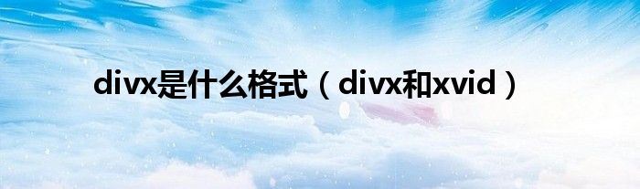  divx是什么格式（divx和xvid）