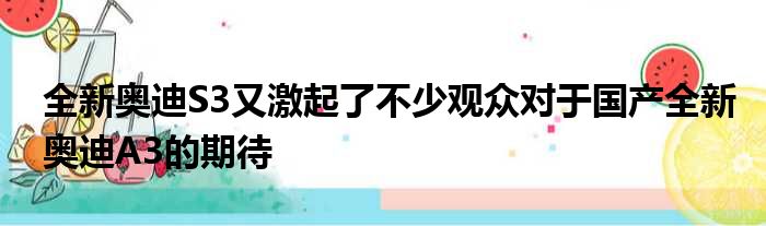 全新奥迪S3又激起了不少观众对于国产全新奥迪A3的期待