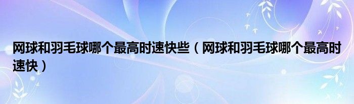  网球和羽毛球哪个最高时速快些（网球和羽毛球哪个最高时速快）