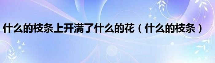  什么的枝条上开满了什么的花（什么的枝条）