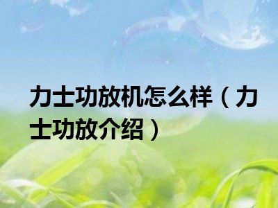 力士功放机怎么样（力士功放介绍）