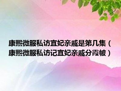 康熙微服私访宜妃亲戚是第几集（康熙微服私访记宜妃亲戚分霞帔）