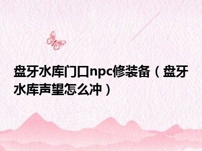 盘牙水库门口npc修装备（盘牙水库声望怎么冲）