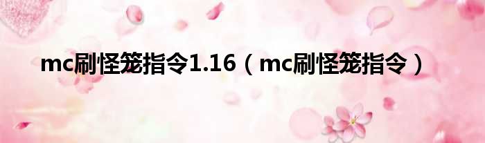 mc刷怪笼指令1.16（mc刷怪笼指令）