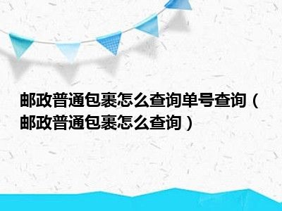 邮政普通包裹怎么查询单号查询（邮政普通包裹怎么查询）