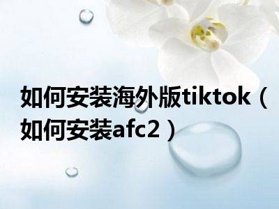 如何安装海外版tiktok（如何安装afc2）