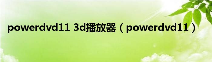  powerdvd11 3d播放器（powerdvd11）